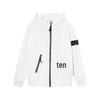STONE Classic Solid Color Hooded Long-Sleeve Unisex Jacket with Badge – Trendy Island Style for Couples