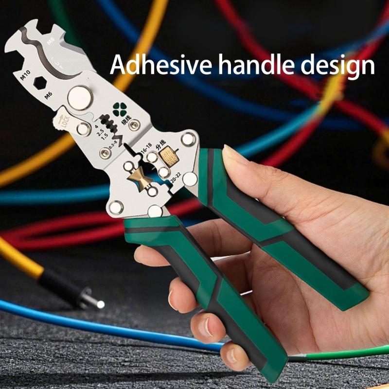 Portable Folding Wire Stripper with Integrated Cutting & Crimping Capabilities Heavy Duty Foldable Wire Stripper 210mm