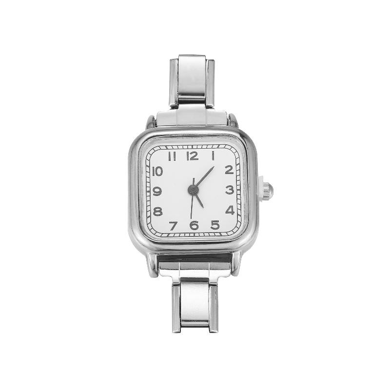 1PCS DIY Square Round Simple Watch Men Women's 9MM Width Italian Elastic Charm Stainless Watch Header Linker Bracelet Gifts