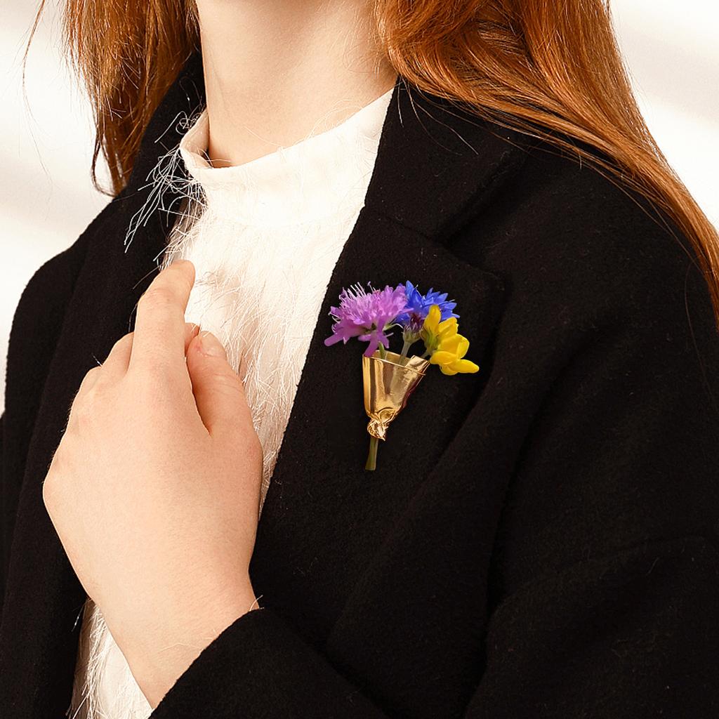 Wearable Flower Bouquet Brooch – Elegant Floral Pin For Women, Wedding Party Dress Accessory, Creative Bouquet Design