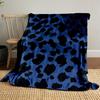 Black Irregular Leopard Spots On a Blue Background. for All Seasons Blanket Lunch Break Throw Gift