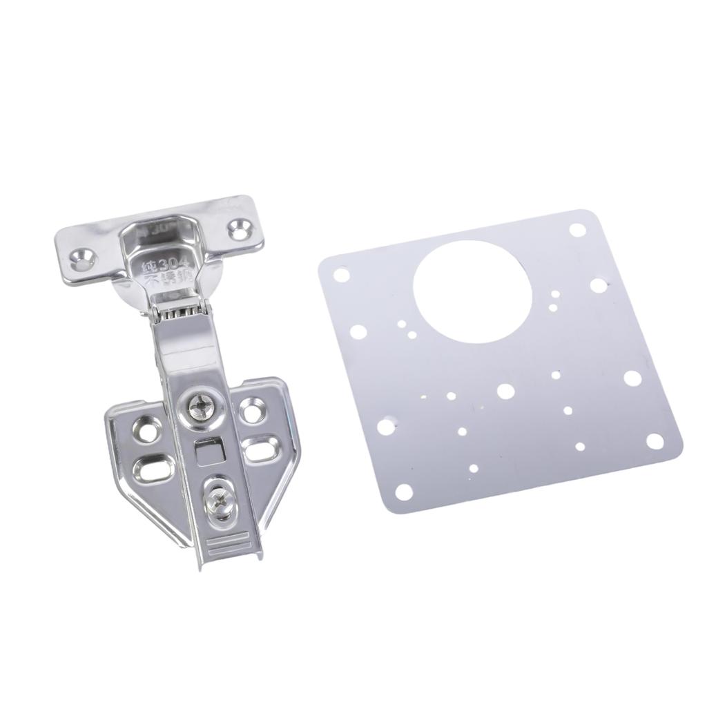 Cabinet Door Hinges Repair Set of 2 Includes 1 Plates and 12 Screws Stainless Steel Materials for Long Time Use