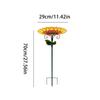 Flower Bird Bath Sunflower Metal Stake Weather-Resistant Water Tray Hummingbird Water Bowl Bath for Outdoor Garden Patio