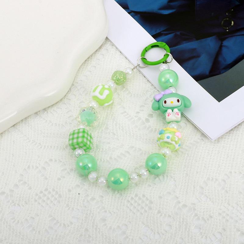 Sanrio Melody Cartoon Hand-painted Beaded Phone Lanyard & Hanging Chain Accessories