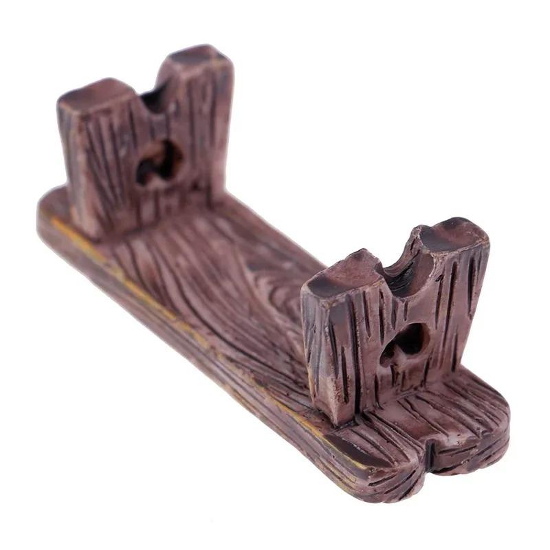 2pcs Mini Wooden Chair Stool Fairy Garden Miniatures Decor Couple Bench Action Figurine DIY Doll Houses Accesories