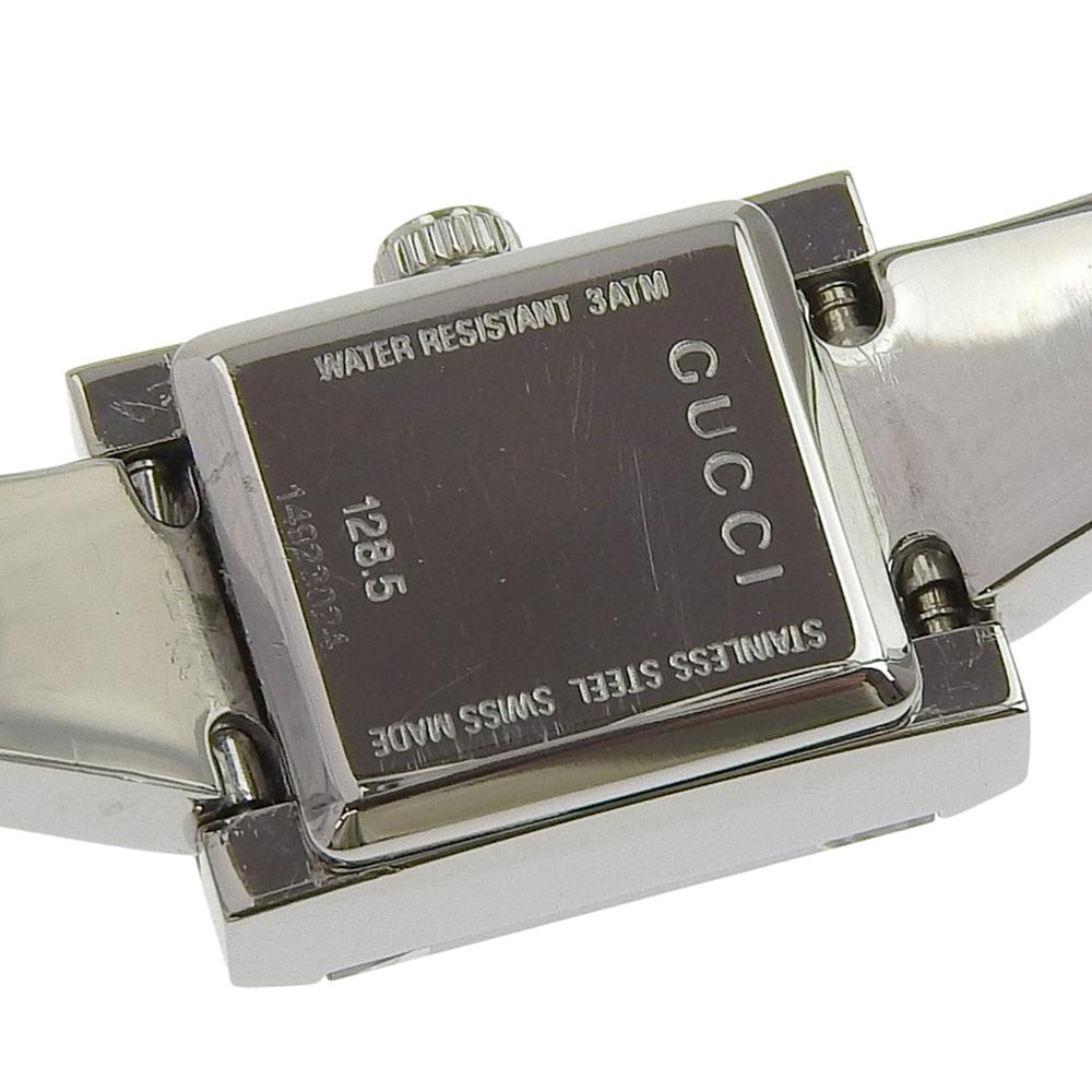 GUCCI G frame Watches YA128.5 White shellDial Stainless Steel Quartz Analog display Women Used