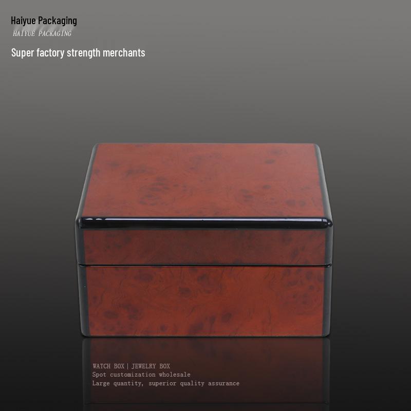 High-End Wood Grain Magnetic Flip Watch Display and Storage Box