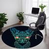 1 Stück Roboterhund Büro Runder Teppich, Unter Bürostühlen Schlafzimmer Wohnzimmer Heimdekoration, Raumdeko