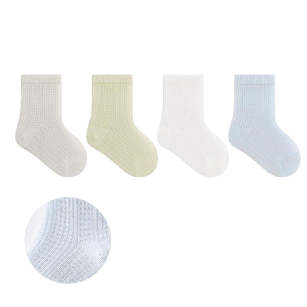 4 Pairs Combed Cotton Newborn Socks Thin Summer Socks New Mid-calf Socks Birthday Gifts