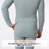 Hidamari Premium Wave Long Sleeve Warm Size Men's U-Neck Shirt, Underwear, Triple-Layer Construction, M, Off-White [PW901-OWH]