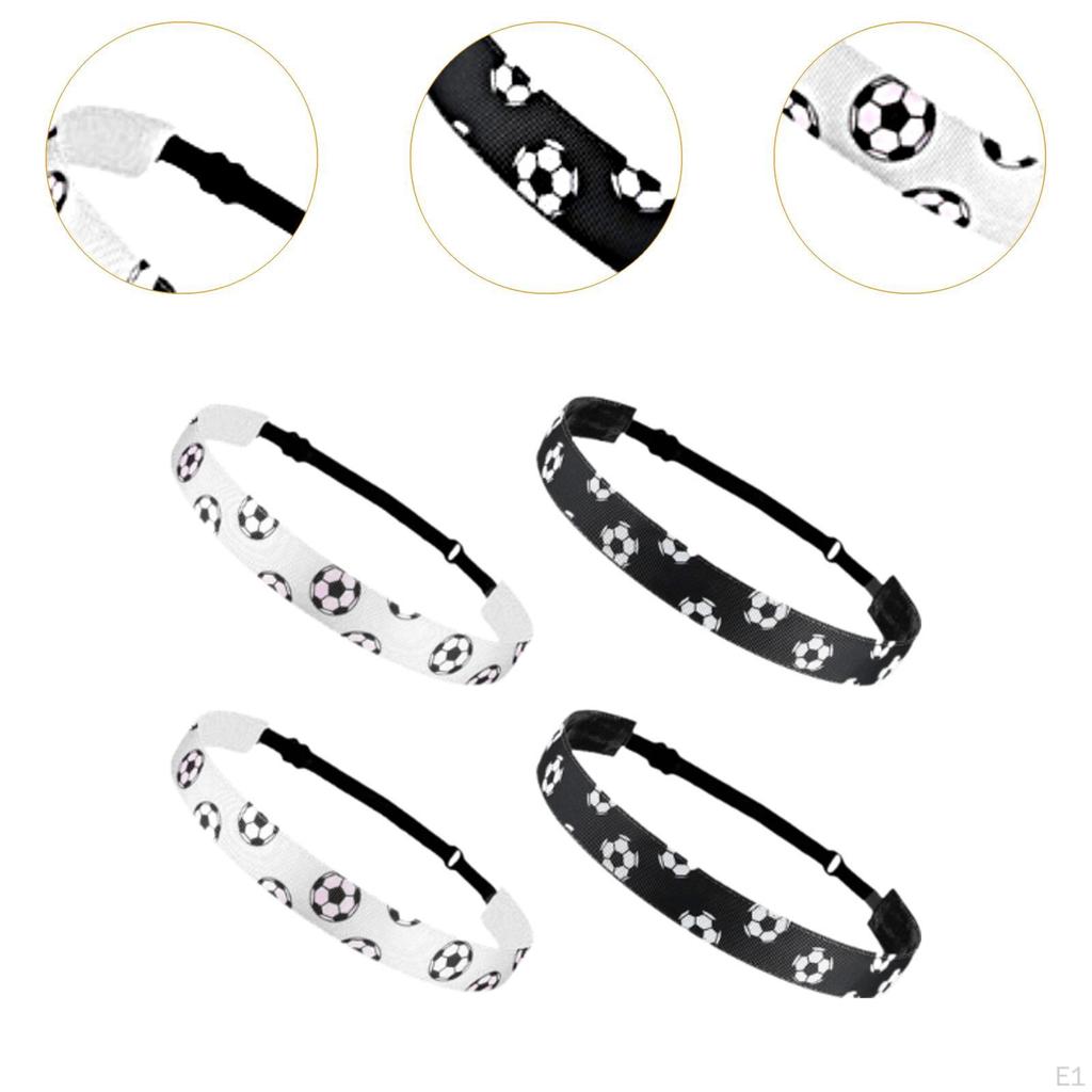 4 Pieces Sports Headbands Soccer Anti Slip Hair Bands Football Hairbands for