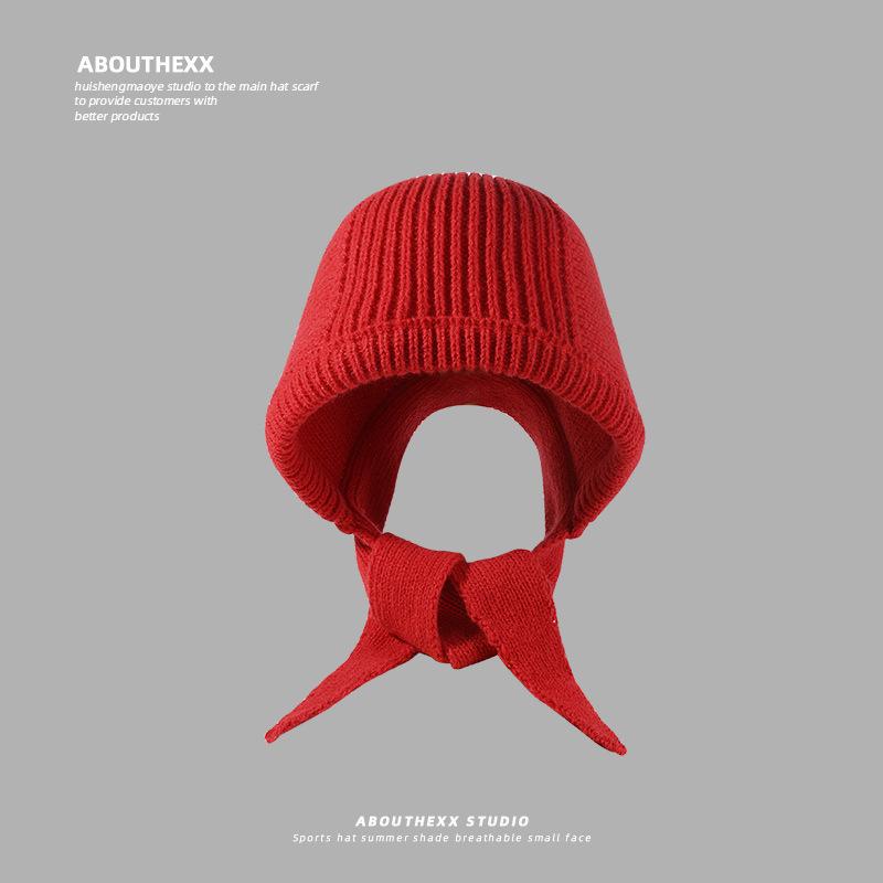

Hat for Women In Autumn and Winter Korean Version of Knitted Little Red Hat Fashionable Versatile Warm Wool Hat Simple Balaclava Hat M（56-58cm）