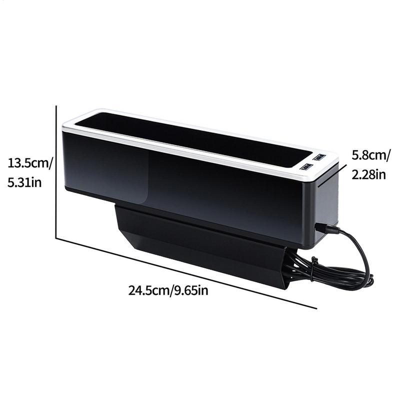 Car Seat Gap Filler Multifunctional Auto Seat Crevice Filler With 2 USB Charging Ports Reusable Console Side Pocket Organizer