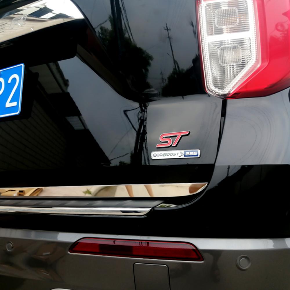 MJU13 Car Aluminum Alloy ST Emblem Front Grille Body Trunk Decoration Sticker Decal For Ford TAURUS Shelby Edge Ecosport Kuga Mustang