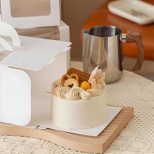 Koundeneko Cake Boxes, Set of 10, with Clear Window and Handles, Single Cupcake Boxes for Weddings, Birthdays, Parties, and Christmas, Perfect for Che