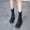The New Style of Shoes Features Fleece, Thickened, Warm Patent Leather, High-heeled, Chunk-heeled Women's Boots and Ankle Boots