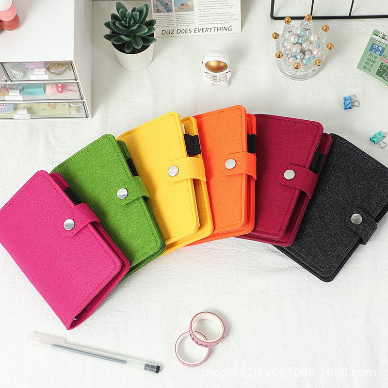A7 Felt Pocket Book: Portable, Stylish Notebook for Girls – Grid, Blank, and Lined for Financial Management Diary.