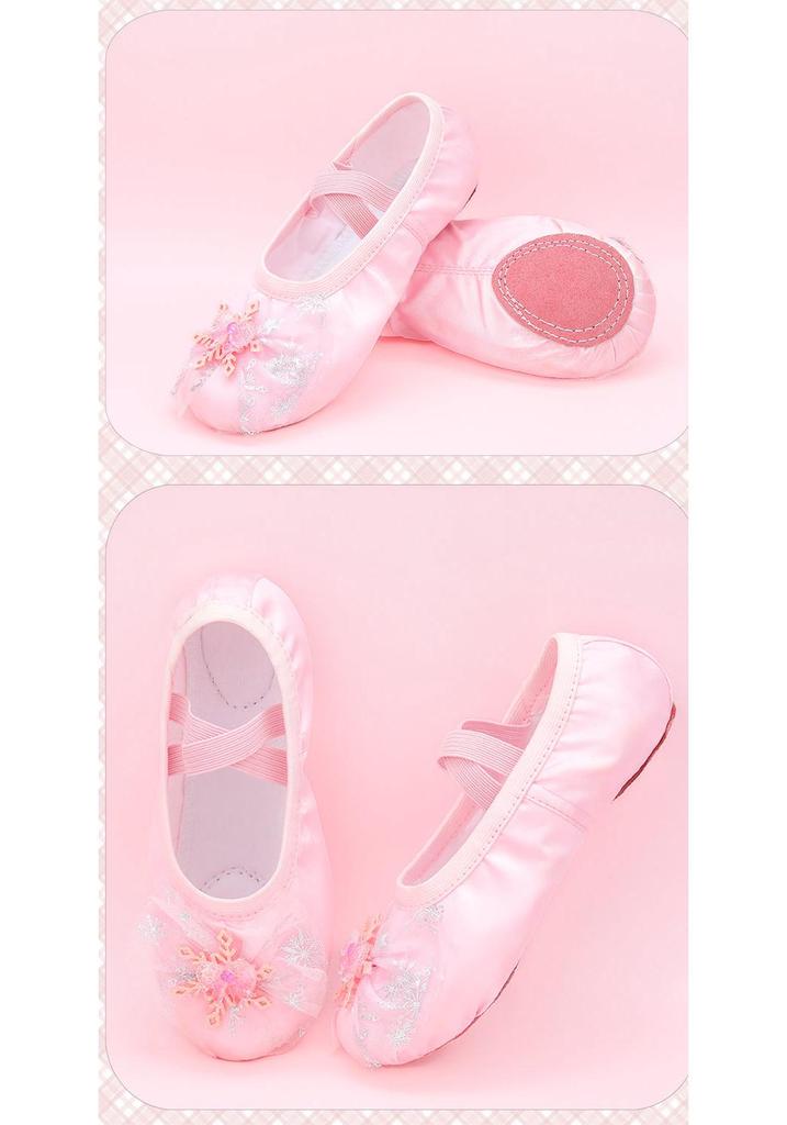 Ballet Dance Soft Sole Pink Satin Shoes for Women & Girls - Lace-Free, Ideal for Summer Performance & Practice