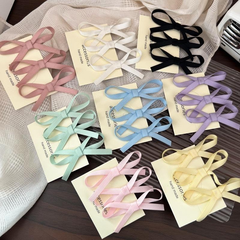 3pcs/set Girls' Sweet Bowknot Hair Clips Baby Lovely Hairpins Ribbon Bow Headwear Sweet Cute Grab Clips Barrettes