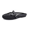 Summer New Hollow Sandals Women's Fashion Outer Wear High-end Rear Hollow Muller Shoes Women's Mesh Breathable Flats