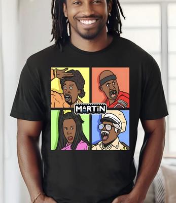 Martin TV Show Cartoon Logo T-shirt Black Cotton All Sizes S -5Xl Unisex T-Shirt
