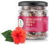 iOrganic Hibiscus Rose Herbal Tea, Natural Flower Blend Helps Skin Detox & Healthy Glow, Caffeine Free Loose Leaf Infusion Helps Immunity, Gut He