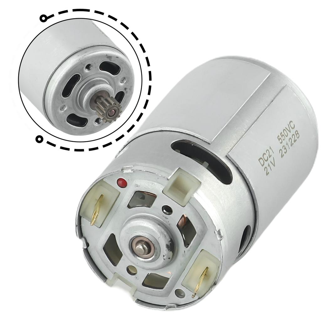 RS550 21V DC Motor With Two-Speed 12 Teeth And High Torque Gear Box For Dril High Torque DC Motor Electric Drill Machine Tools