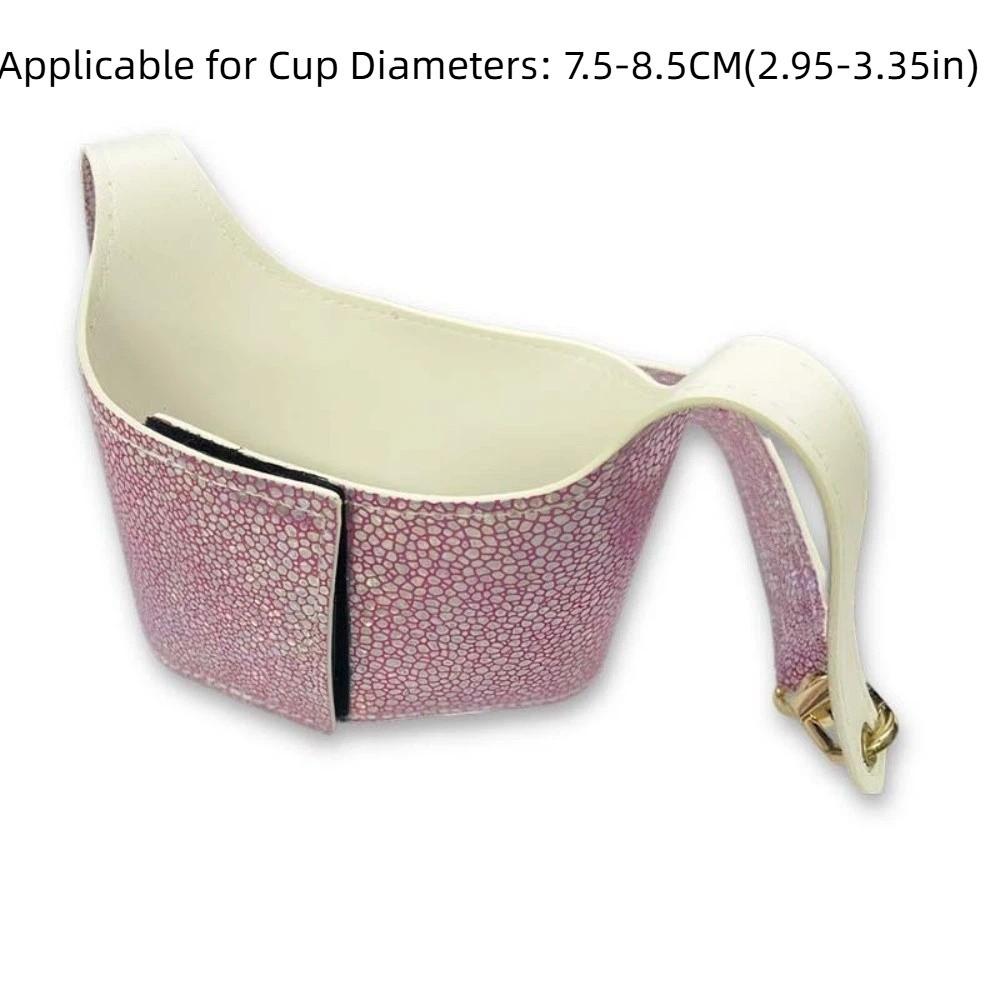 

Portable Design Leather Cup Cover PU Carrying Strap Cup Holder Universal Fit Insulating Function Water Bottle Sleeve Travel Use