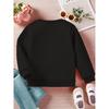 Kids Loose Crewneck Sweatshirt, Cute Cartoon Cat Print Trendy All-Match Long Sleeve Top for Spring Autumn