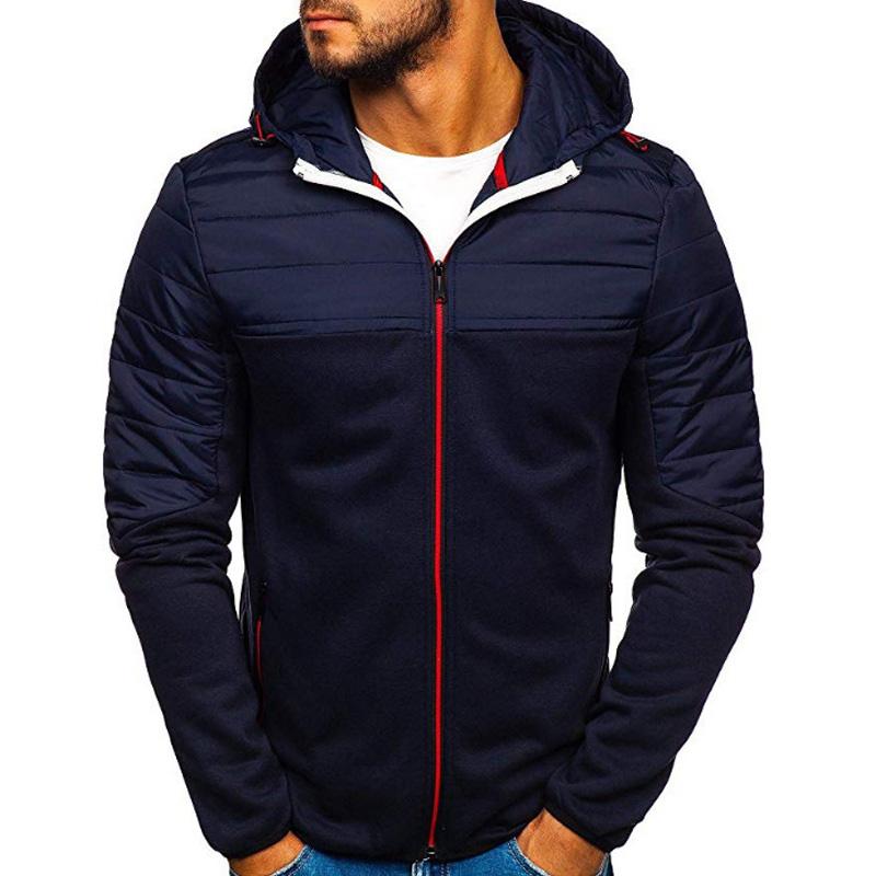 Men's Hoodies Spring Autumn Casual LongSleeve Zip Up Hoodie Men Sweatshirt Patchwork Hooded Sweatshirts Streetwear Hoody Cardigan