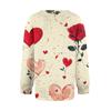 Women's Fashion Valentine's Day Printed Long Sleeve Cardigan Button Jacket