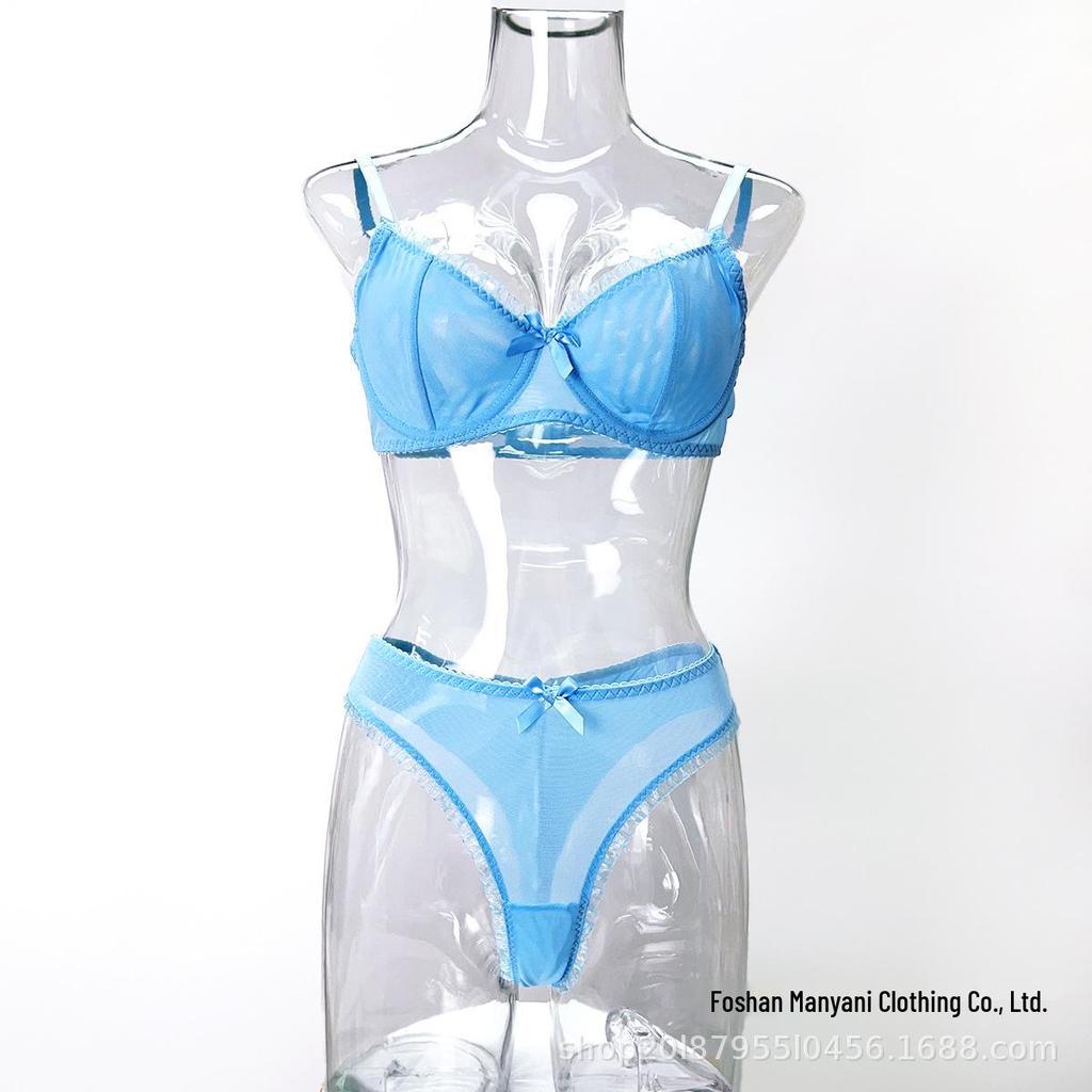 Ultra-Thin Mesh See-Through Lingerie Set - Minimizes Big Bust Appearance
