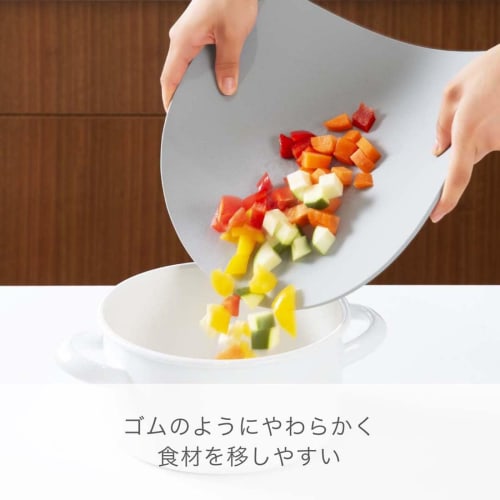 Shinki Synthetic Tombo Round Cutting Board, Wide, Gray, Versatile, Elastomer, Gentle on the Blade, Scratch-Resistant, Hygienic, Ag Antibacterial, Dish