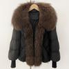 Winter new luxury raccoon hair big fur collar down jacket women's short loose thickened warm fur jacket women