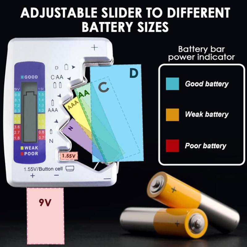 Universal battery tester features a liquid crystal display and can perform digital multi-function testing on any battery.