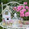 CoCud Mini Flower Dollhouse with Vase, Purple Silk Plastic Miniature Dollhouse Accessory (Compatible Scales: 1:12, 1:8, 1:6 Fairy House) - Set of 2
