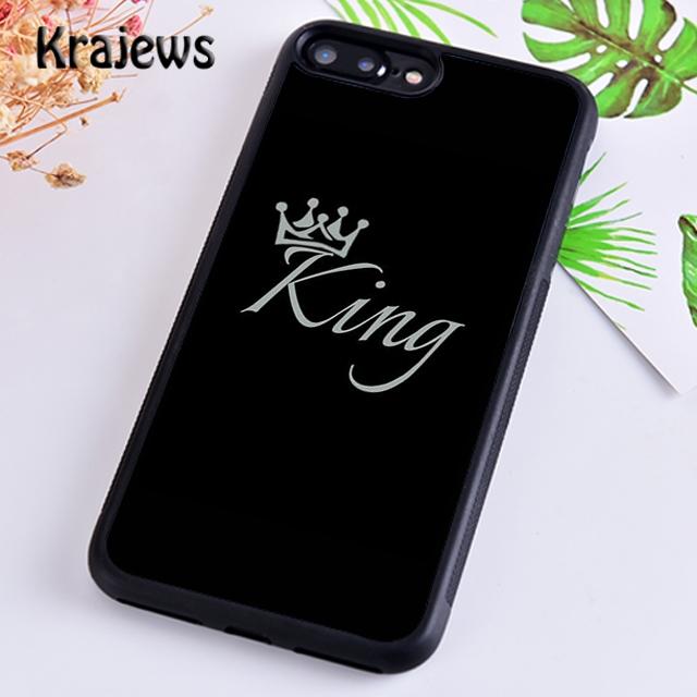 Krajews Luxury Romantic King Queen Couple Phone Case For iPhone 16 15 SE2020 14 6 7 8 plus 11 12 13 pro max Plus coque Fundas