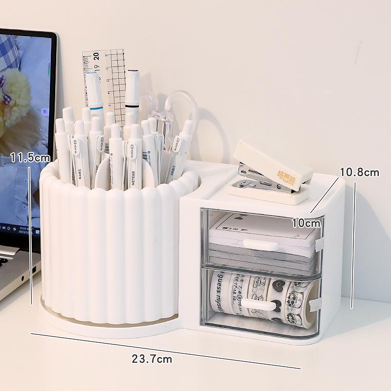 Rotating Pen Holder: Creative, Cute, Multifunctional, Large-Capacity Desktop Organizer for Students
