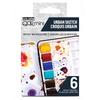 Golden QOR Watercolor 0025 Half Pan Urban Sketch 6-Color Set 13300025