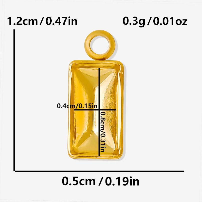 6pcs Simple Geometric Oval Water Droplets Real Gold Plated Stainless Steel Charms For Jewelry Making Supplies DIY Heart Pendant