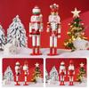 2Pcs 38CM Christmas Nutcracker Soldier Desktop Ornament Candy Series Wooden Handicraft Puppet Christmas Gift Home Decoration