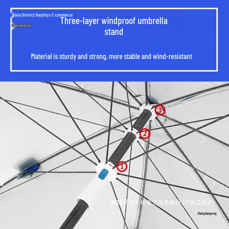 Großer Outdoor-Gewerbeschirm mit Doppelrippen - Sonnenschirm für Sonne, Werbung und Standnutzung