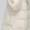 Damen Mittellange Daunenjacke mit abnehmbarer Kapuze