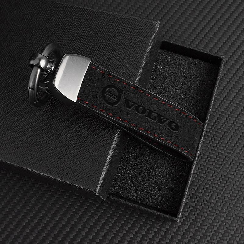 Cujgl8 High Quality Luxury Women Men Suede Leather Car Keychains For Volvo ES90 EC40 EX40 EM90 XC90 V90 V60 XC60 V40 S80 S60 S90 C40