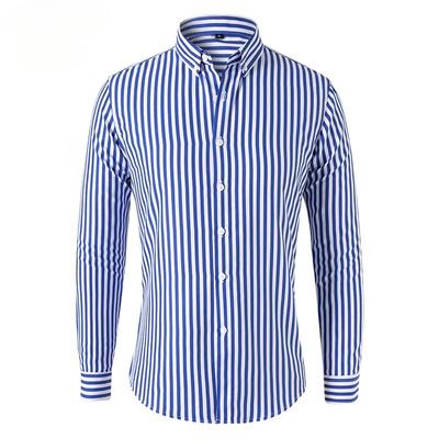 Koreanische Langarm Gestreiften Hemd Männer Kleidung Einfache Schlank Business Casual Bluse Homme Männer Shirts Sweatware
