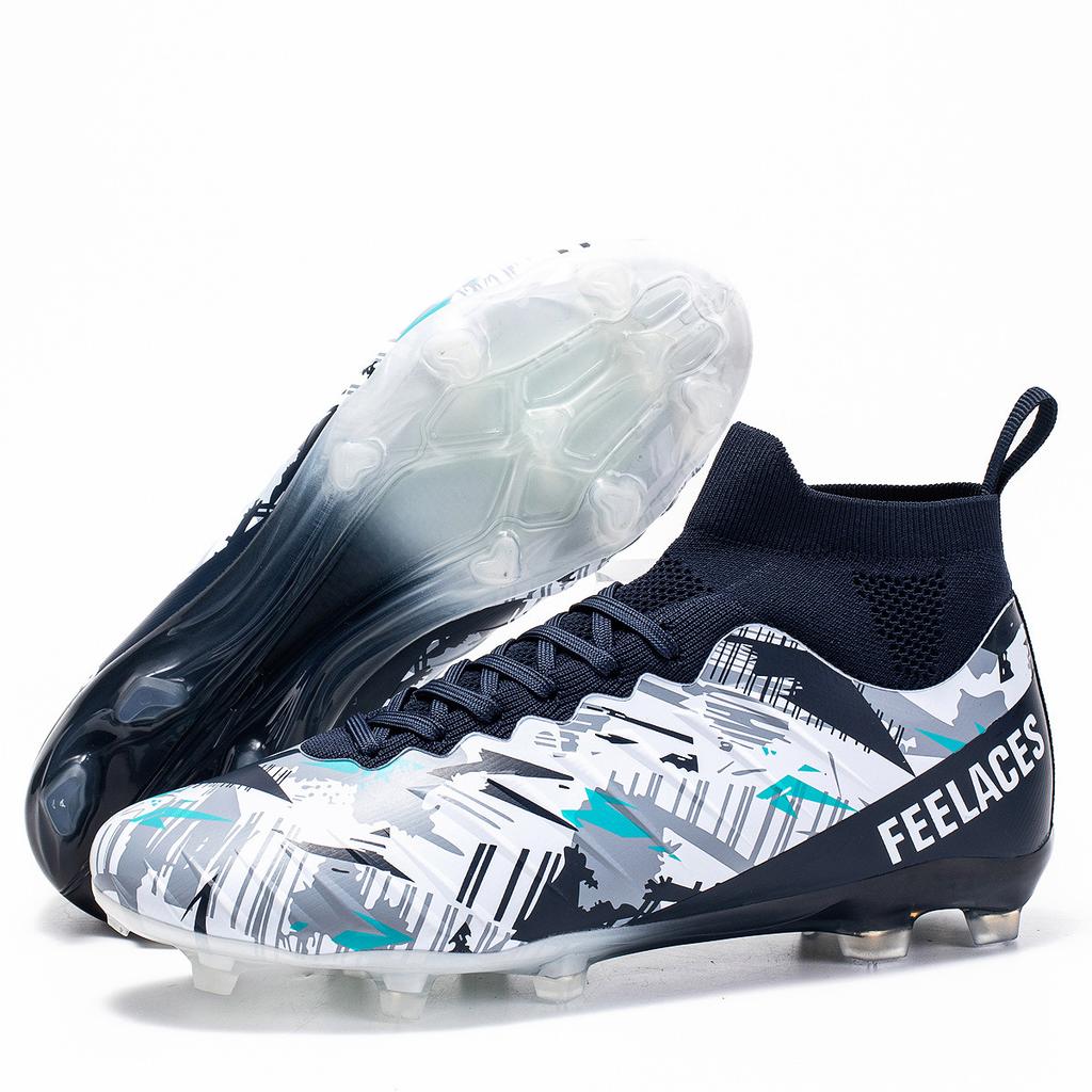 High-Top-Fußballschuhe, gebrochene Nägel, Kunstrasenstollen, Lederfüße, Jungen und Mädchen, Jugendliche, Schüler, Trainingsschuhe