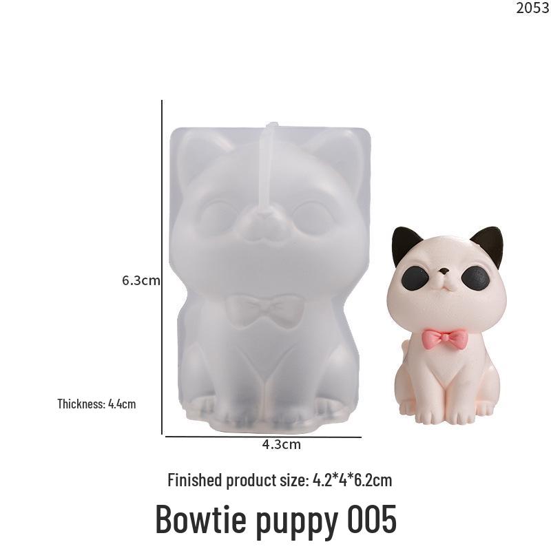 Silikonform für DIY-Katzen-, Husky-, Französische Bulldoggen-, Golden Retriever-Kerzen- und Schlüsselanhänger-Ornamente