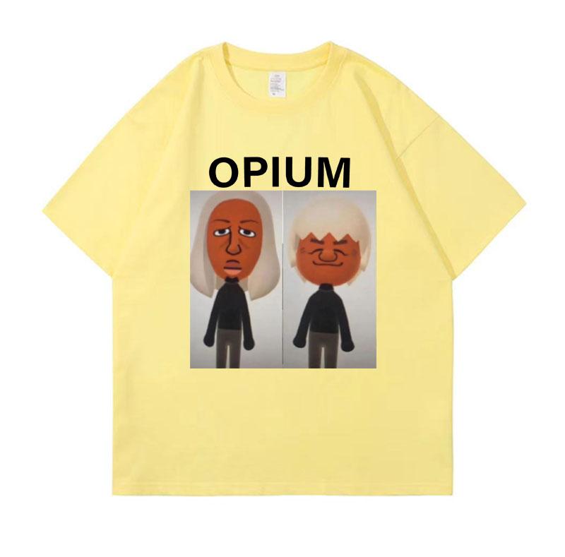 OPIUM Ken Carson Destroy Lonely Koszulka Śmieszne Postacie z Wii Graficzne Koszulki Mem Męskie Koszulki z Nadrukiem Kreskówkowym Męskie Luźne Góry