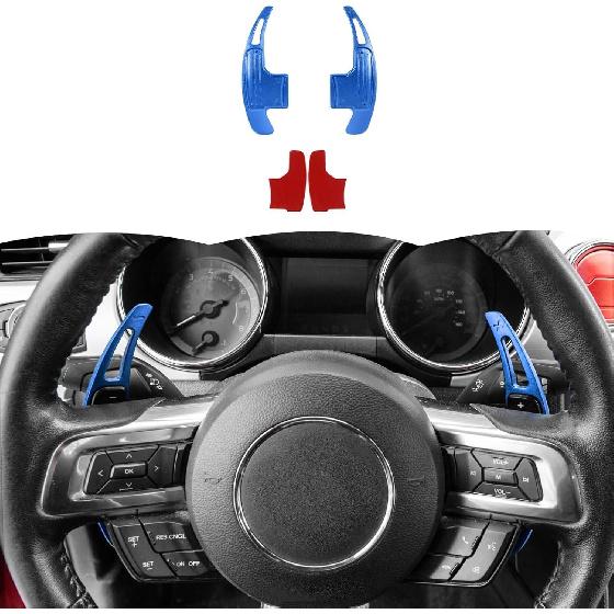 

RT-TCZ Steering Wheel Shift Paddle Extended Shifter Trim Cover Decoration Interior Accessories for Ford Mustang 2015-2023,White синий