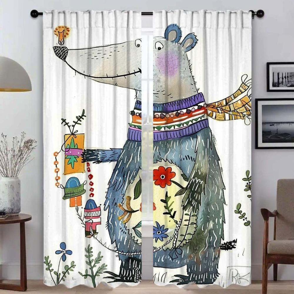 Süßes Baby der Gru Vorhänge für Schlafzimmerfenster Vorhang für Zimmer 2 Paneele Heim-Innenvorhänge Raumteiler Halloween-Dekoration